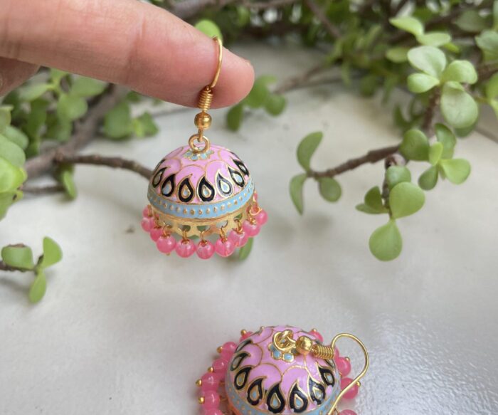 Small Sized Meenakari Jhumkas AJP2023-160