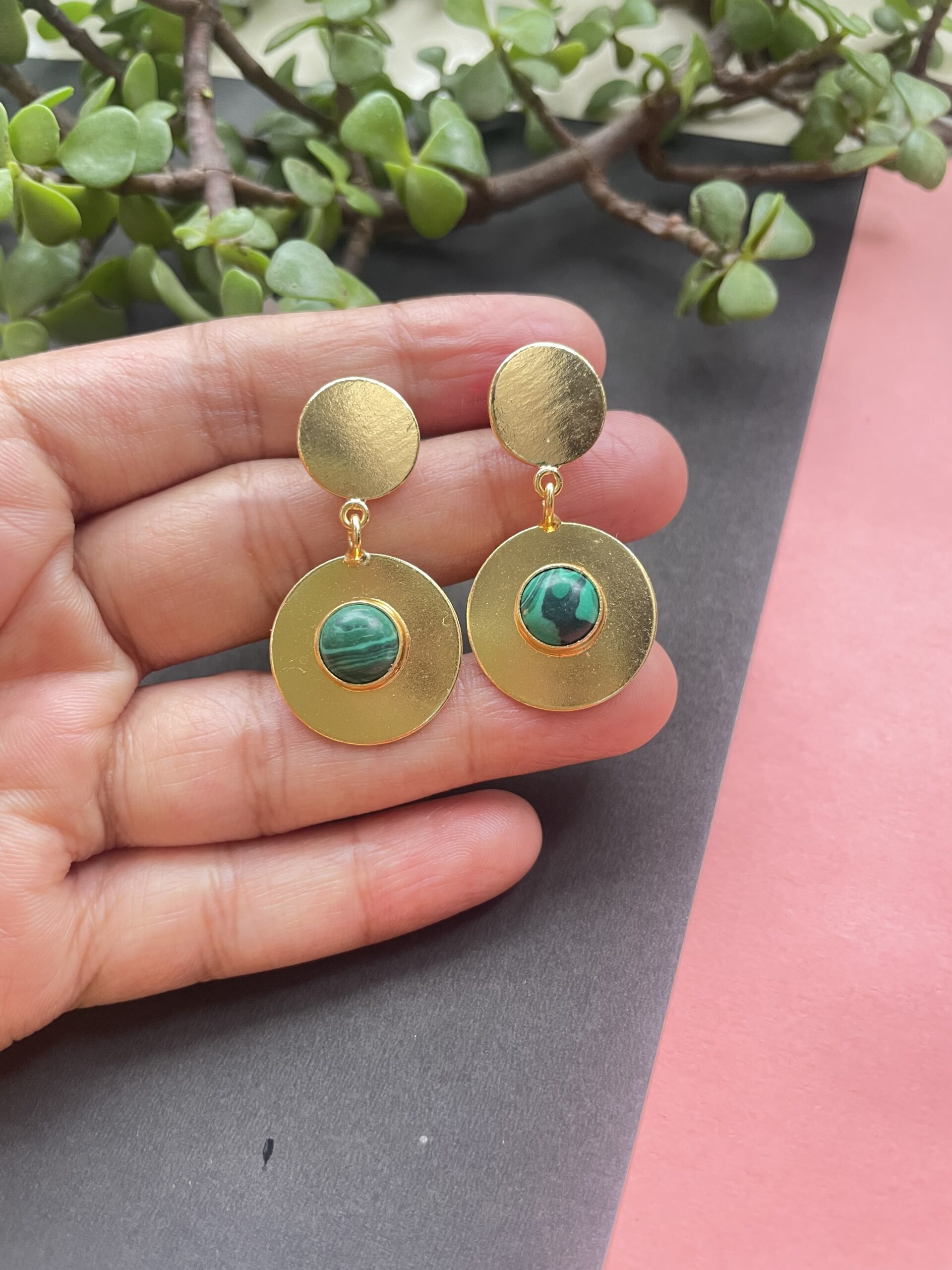 Gold-Plated Contemporary Drop Earrings AJP2023-203 - Image 2