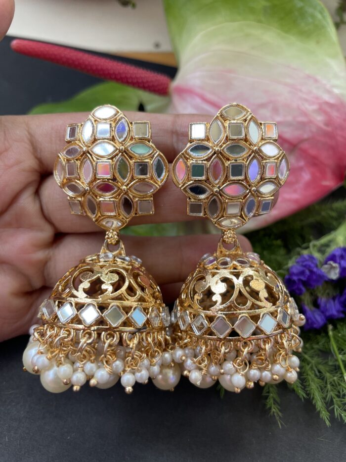 Big Mirror Jhumka Earring AJP2022-29
