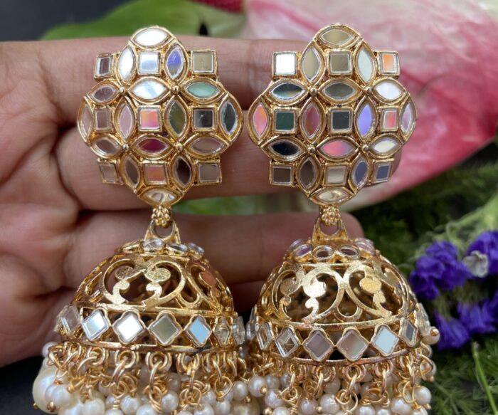 Big Mirror Jhumka Earring AJP2022-29