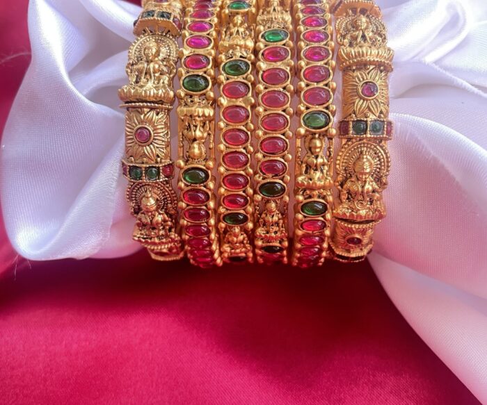 Kempu Stone Lakshmi Bangles AJP2022-47