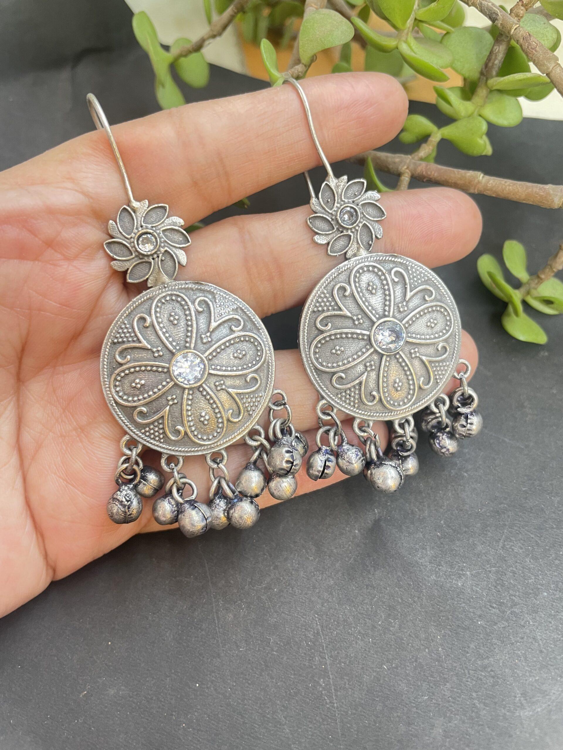 Oxidised Chandbali Earrings AJP2022-91 - Image 2