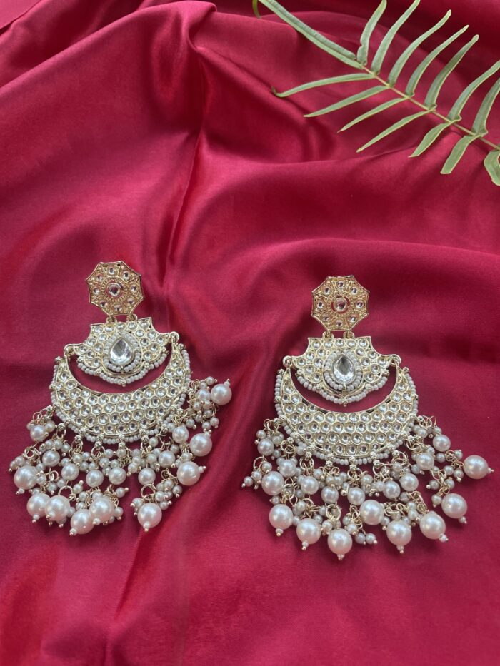 Kundan long earring with gold plating AJP2022-32