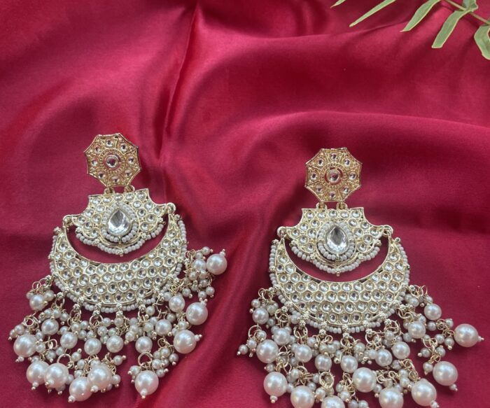 Kundan long earring with gold plating AJP2022-32