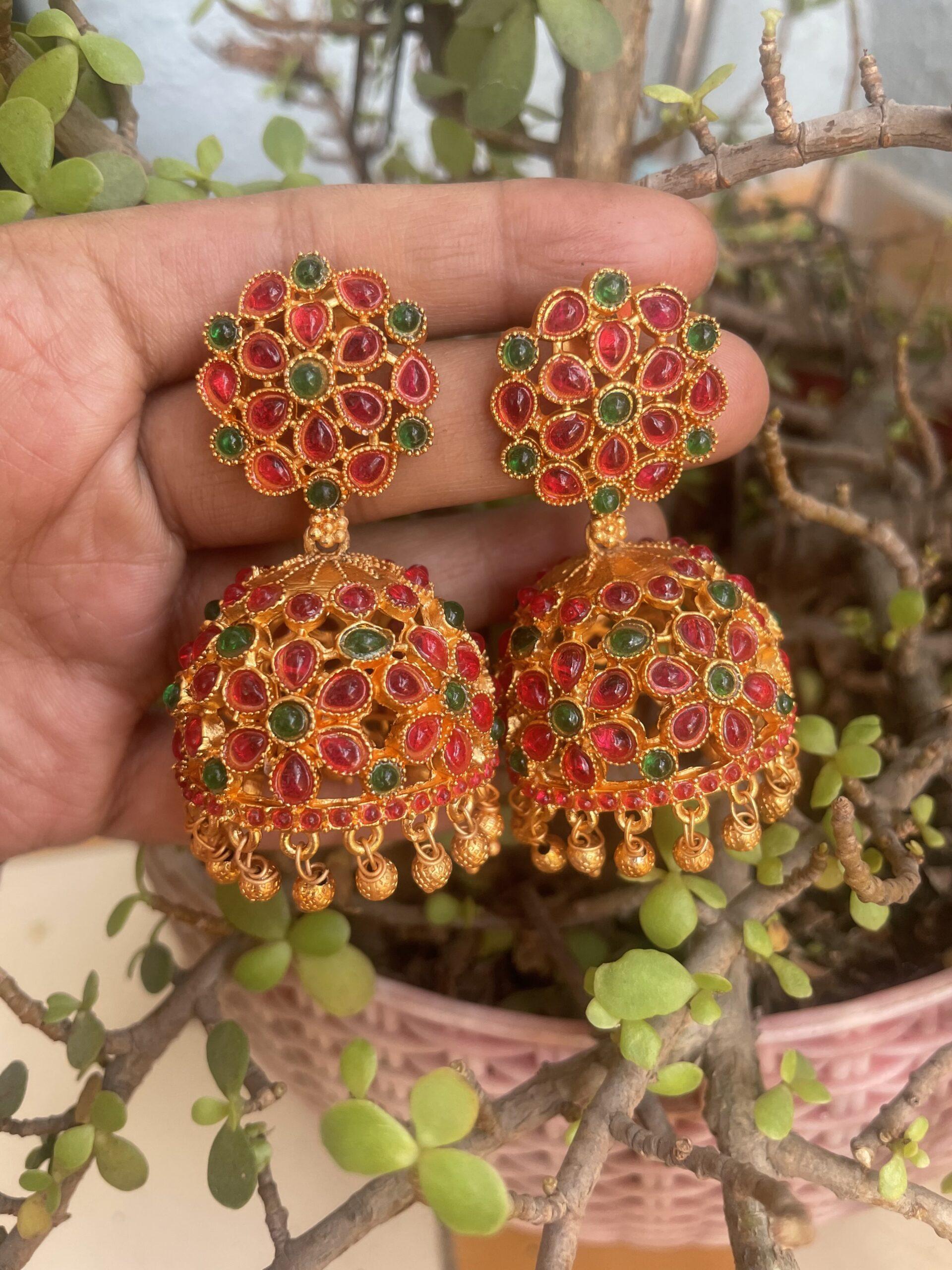 Multicolored Big Size Jhumka AJP2023-73 - Image 2
