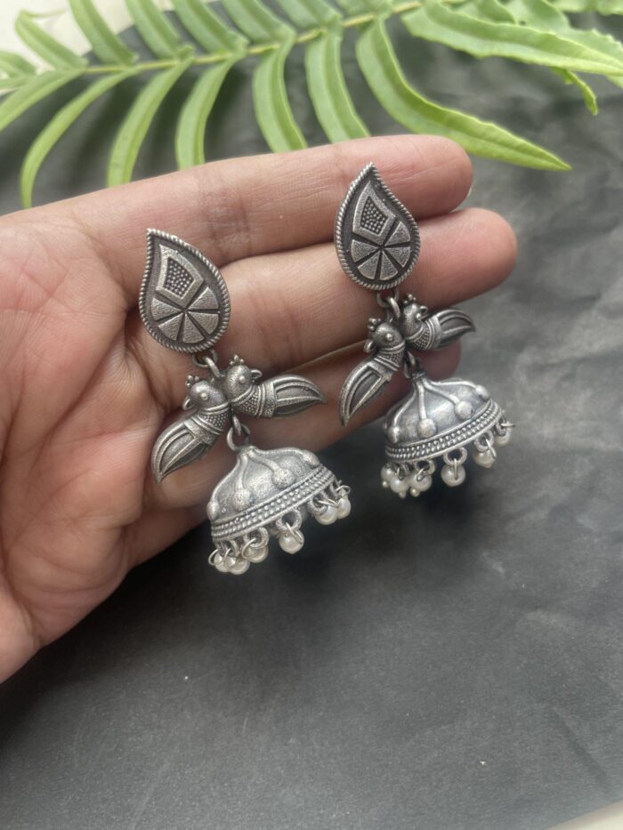 Silver Oxidised Jhumkas AJP2023-130