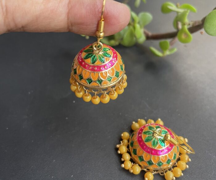 Small Sized Meenakari Jhumkas AJP2022-07