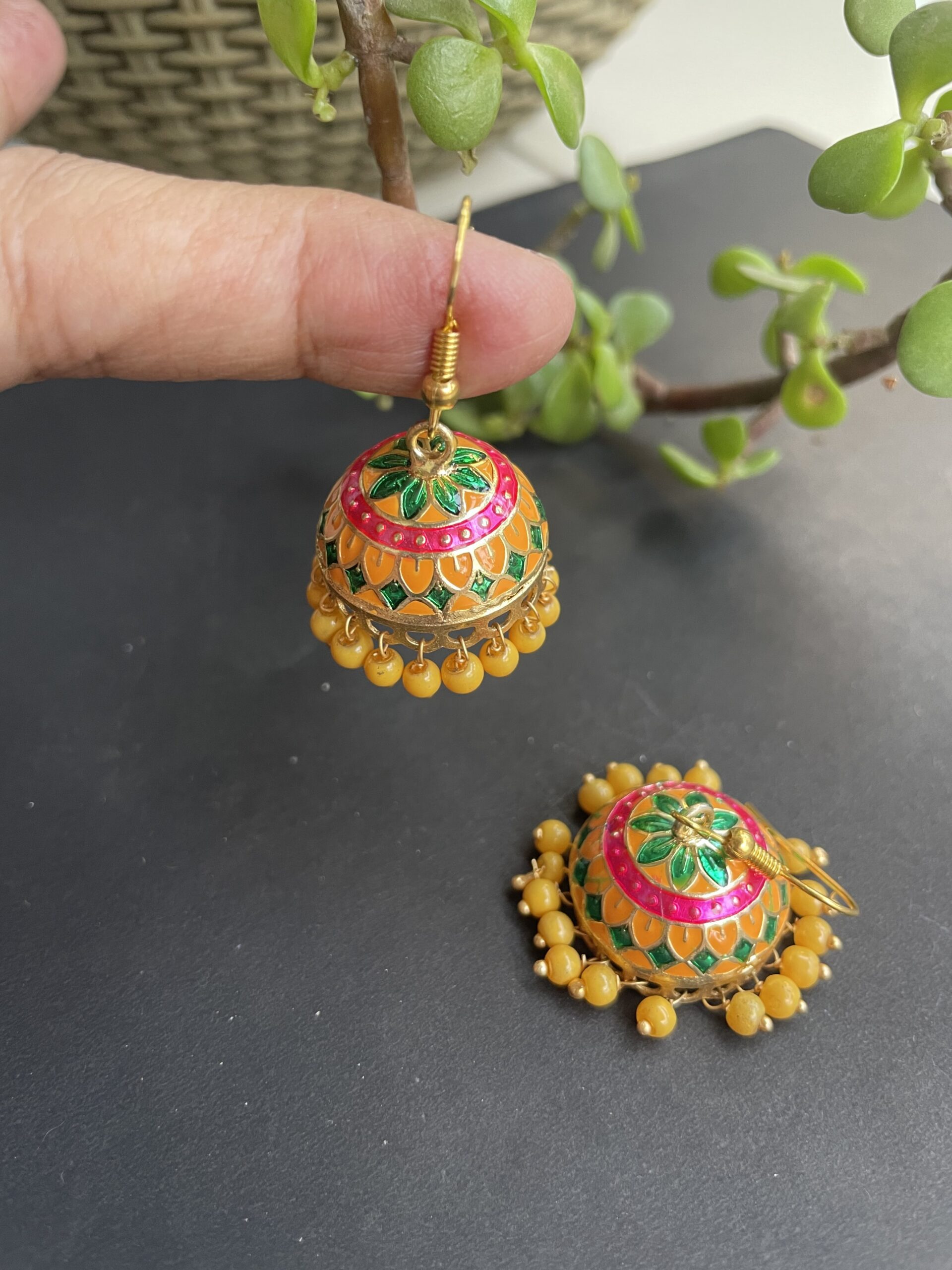 Small Sized Meenakari Jhumkas AJP2022-07