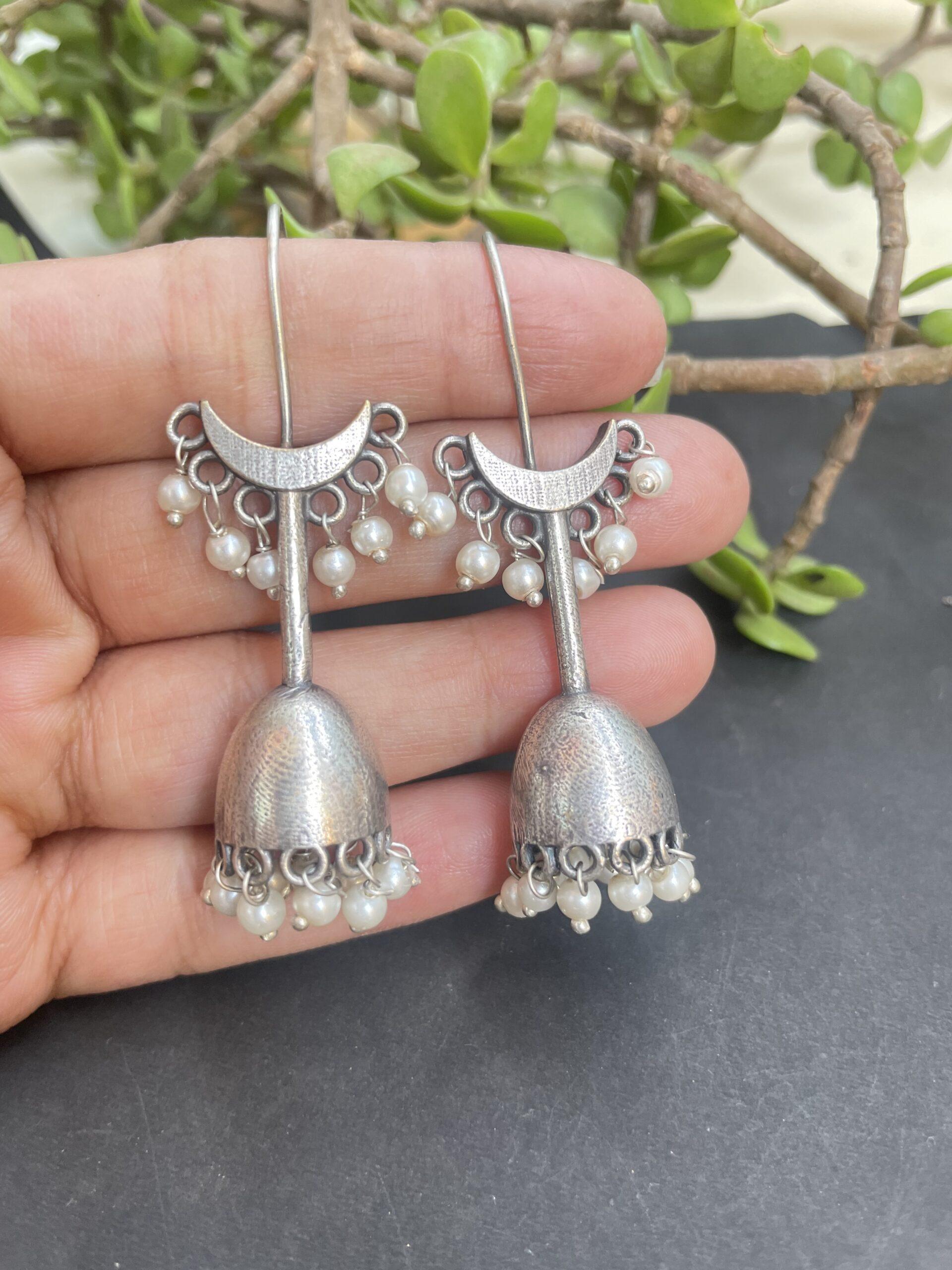 German Silver Oxidised Earrings Combo AJP2023-230 - Image 7