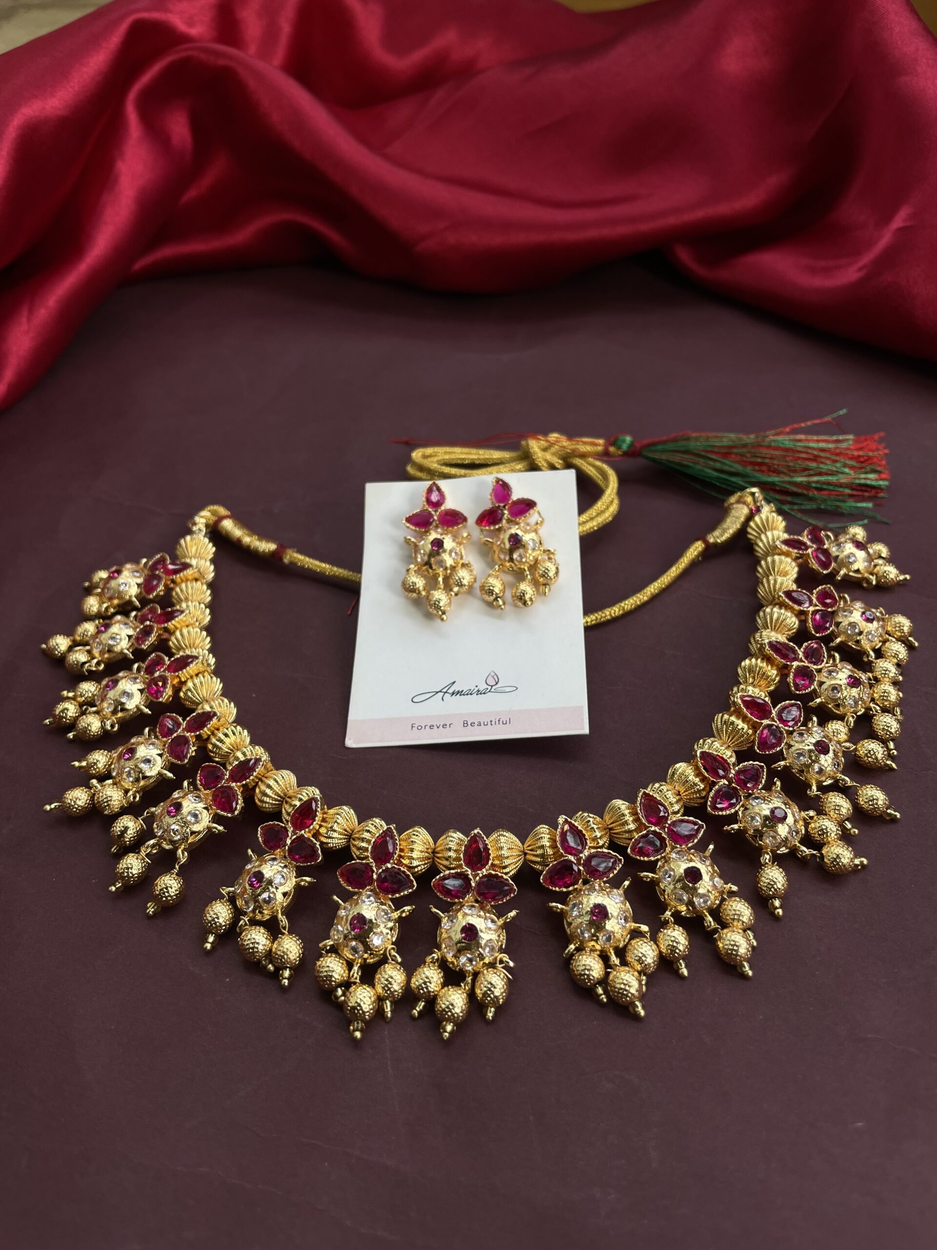 Traditional Necklace With Earrings AJP2023-351 - Image 3