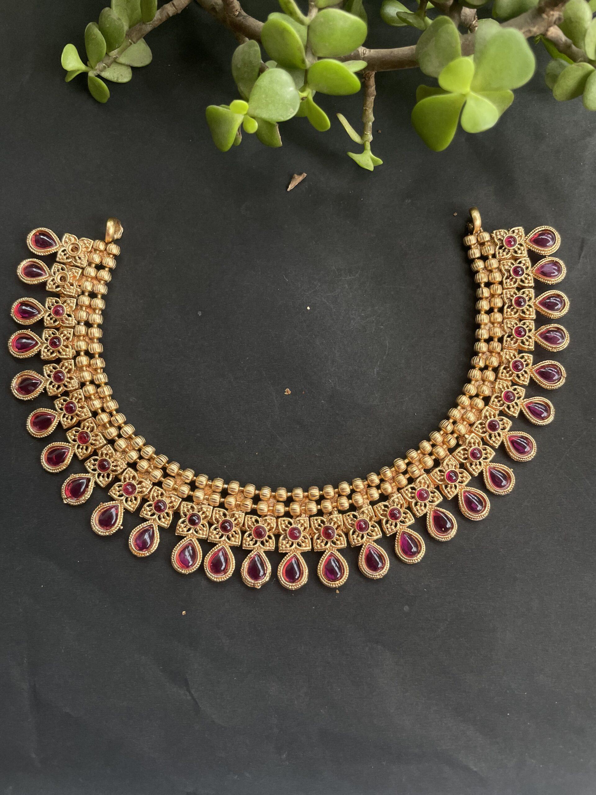 Simple Traditional Necklace With Earrings AJP2023-98 - Image 3
