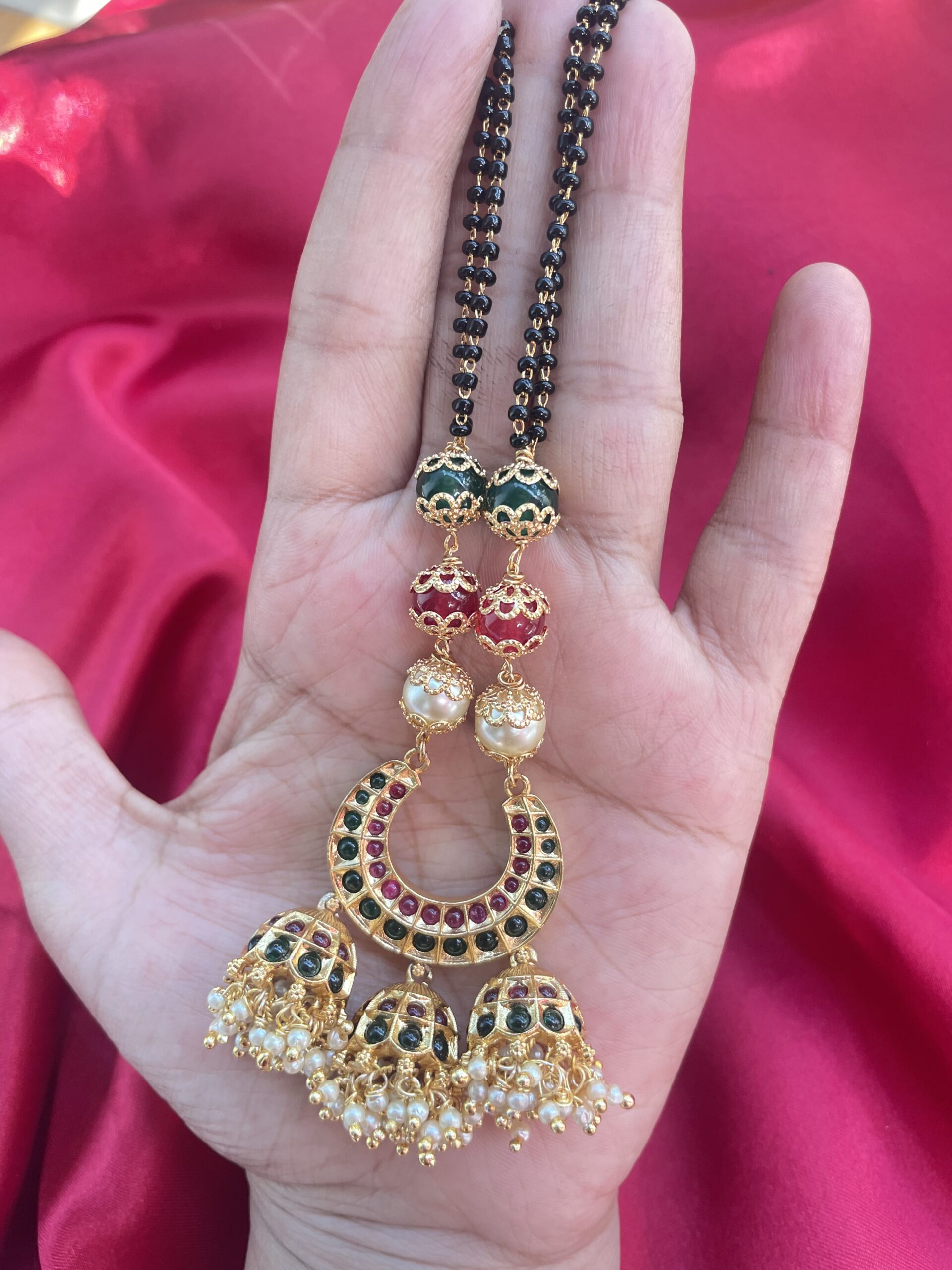 Kempu Stone Traditional Mangalsutra AJP2022-45 - Image 3