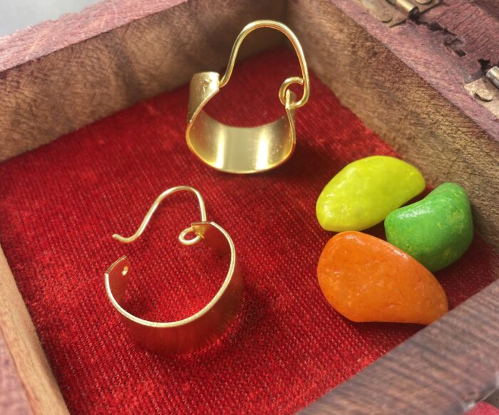 Gold-Plated Contemporary Hoop Earrings AJP2023-200