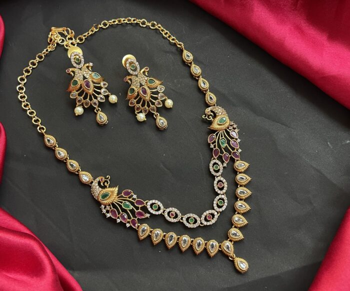 AD Stone Peacock Necklace AJP2023-257