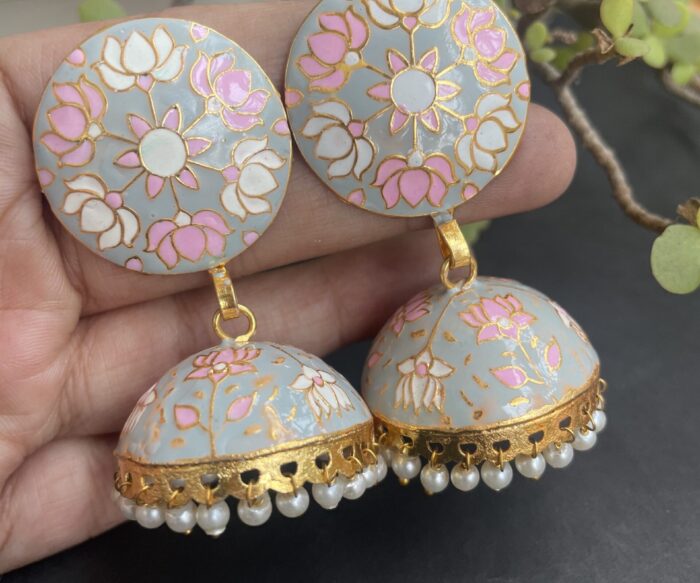 Gold Plated Multicolored Meenakari Earrings AJP2023-48