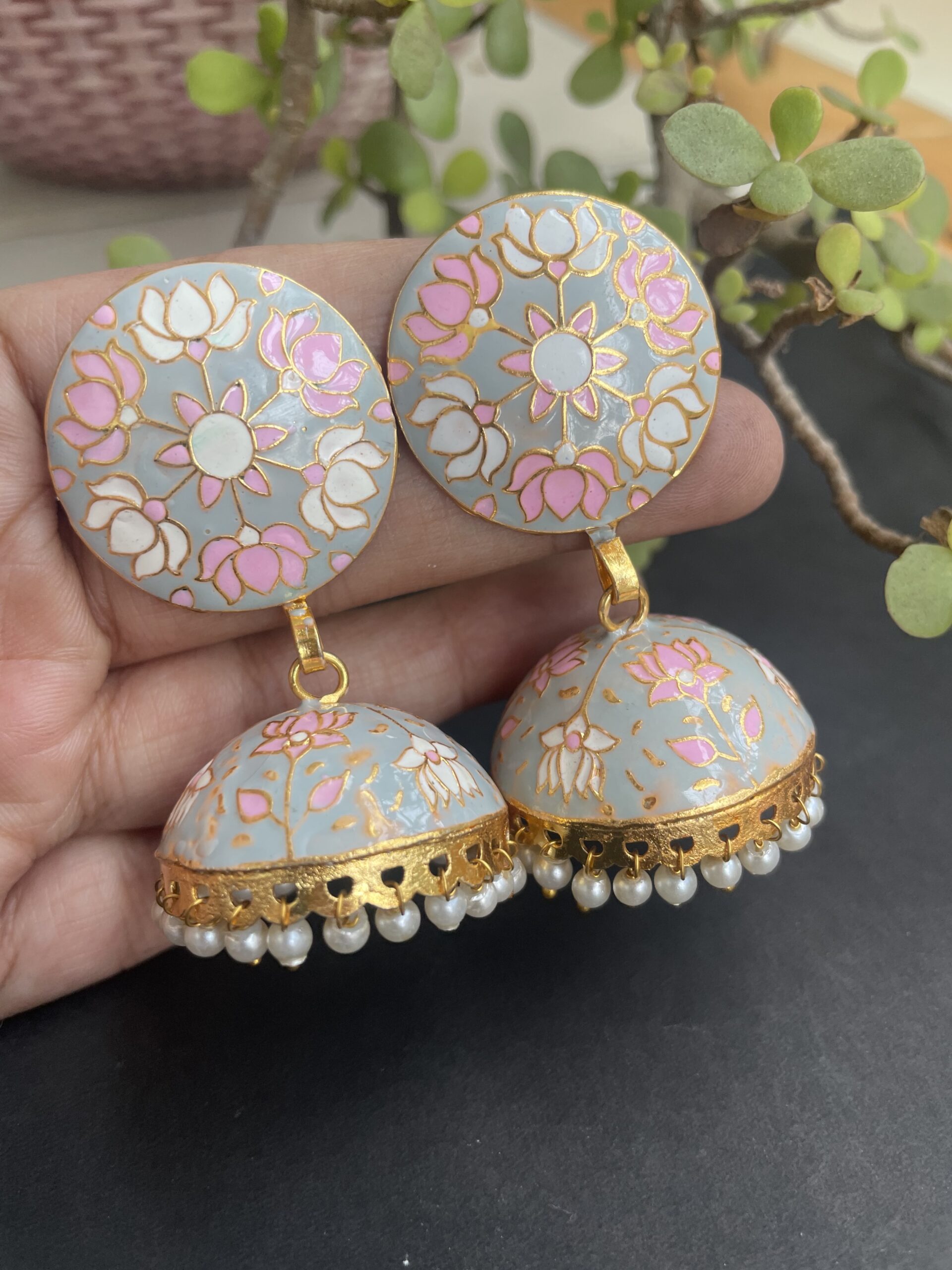 Gold Plated Multicolored Meenakari Earrings AJP2023-48