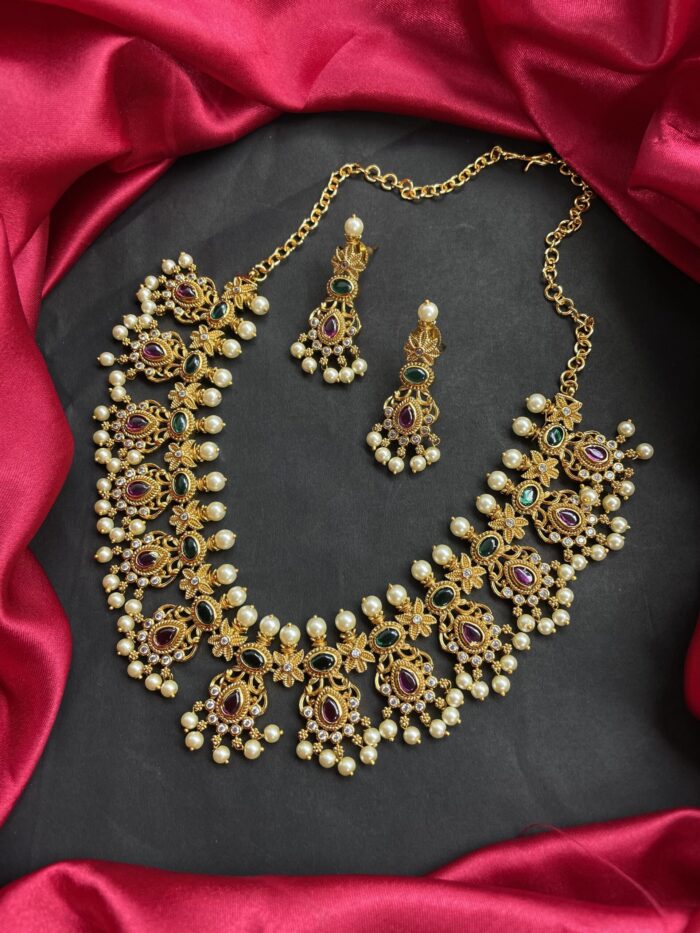 Guttasapusalu Necklace with Earrings AJP2023-258