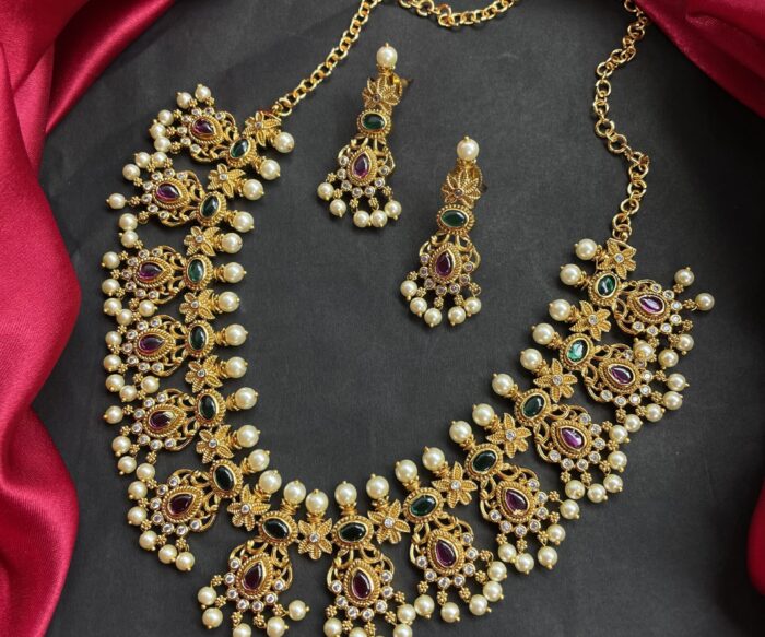 Guttasapusalu Necklace with Earrings AJP2023-258