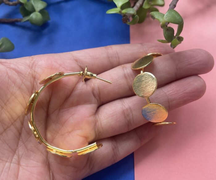 Gold-Plated Contemporary Hoop Earrings AJP2023-204