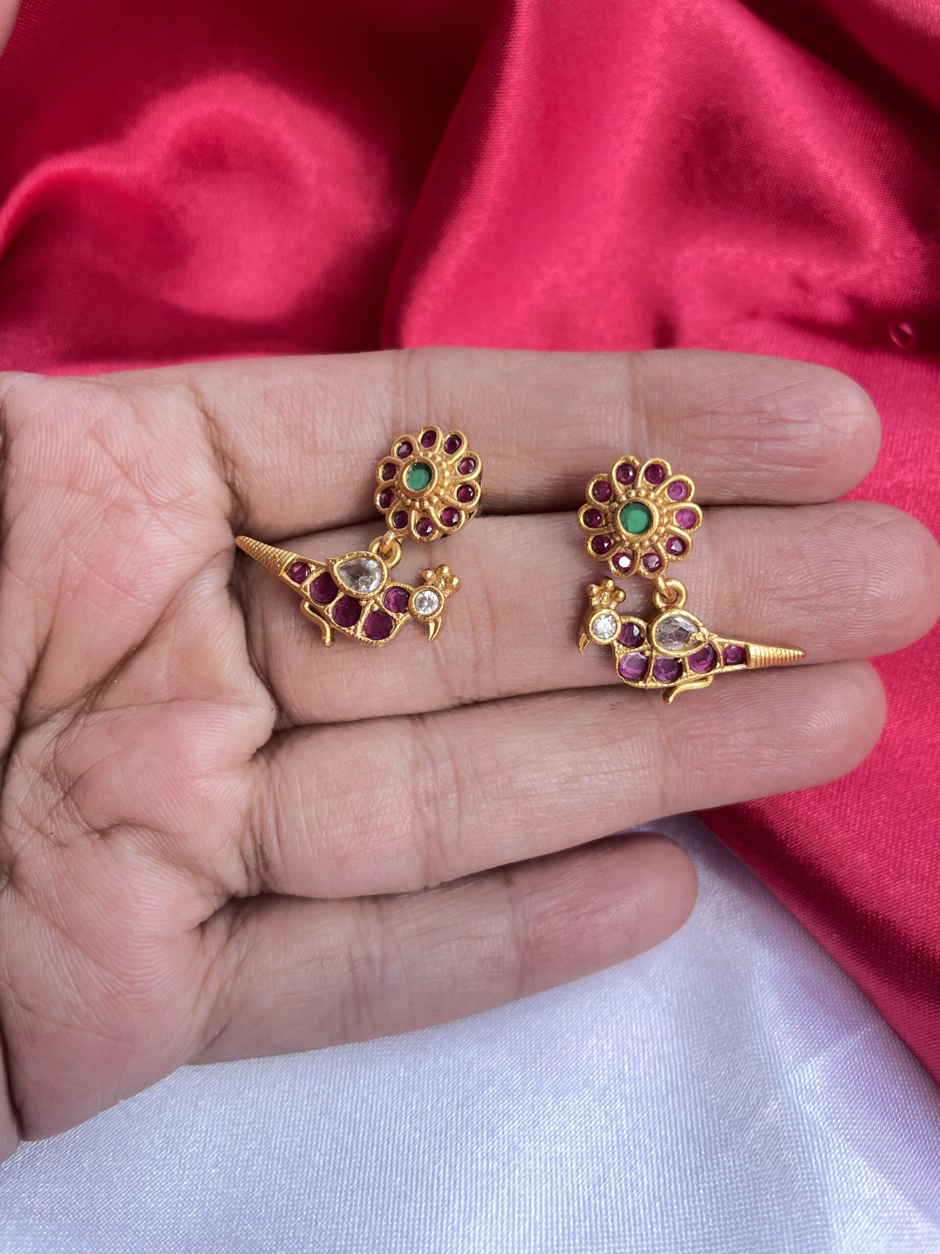 Simple Jadau Necklace With Earrings AJP2023-04 - Image 2