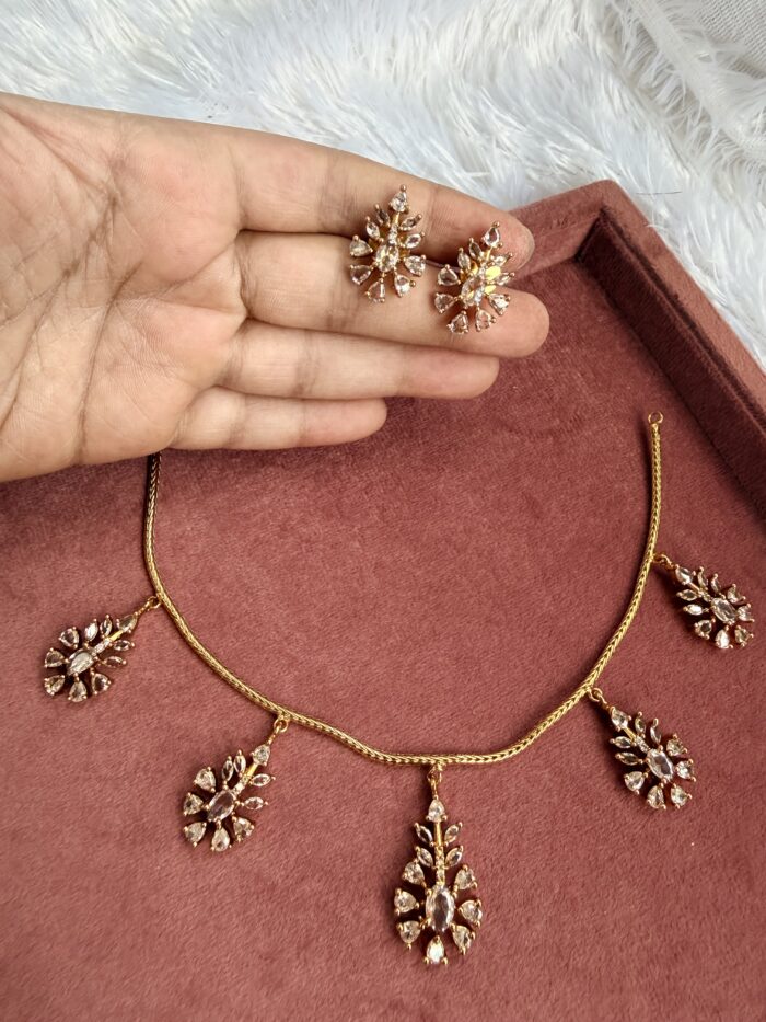 AD Stone Necklace With EaringsAJP2026-1039