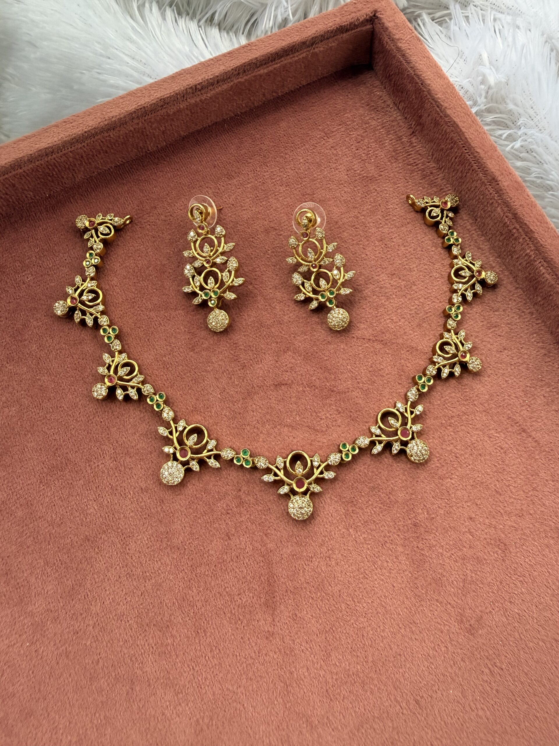 AD Stone Necklace With EaringsAJP2026-1042