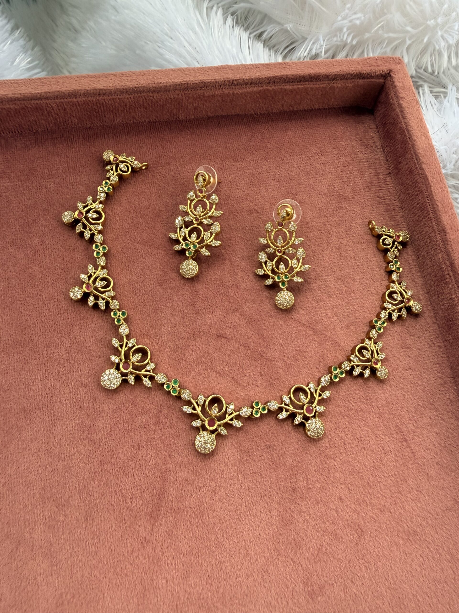 AD Stone Necklace With EaringsAJP2026-1042 - Image 4