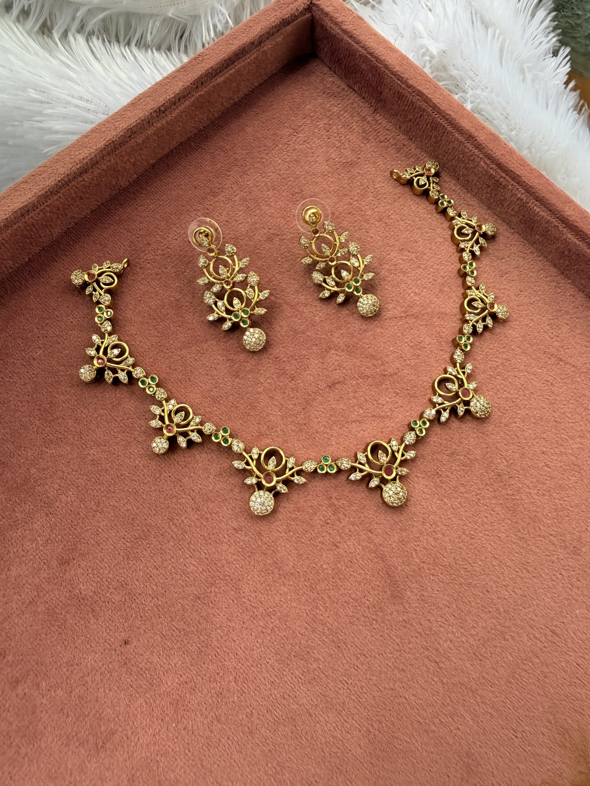 AD Stone Necklace With EaringsAJP2026-1042 - Image 2