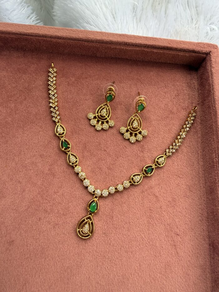 AD Stone Necklace With EaringsAJP2026-1046