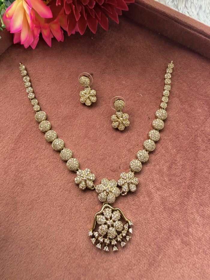 AD Stone Necklace With EaringsAJP2026-1054