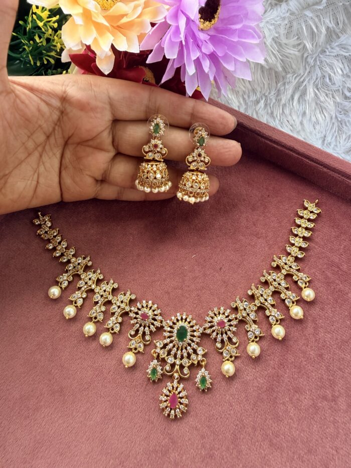 Traditional Short Necklace With EaringsAJP2026-1048