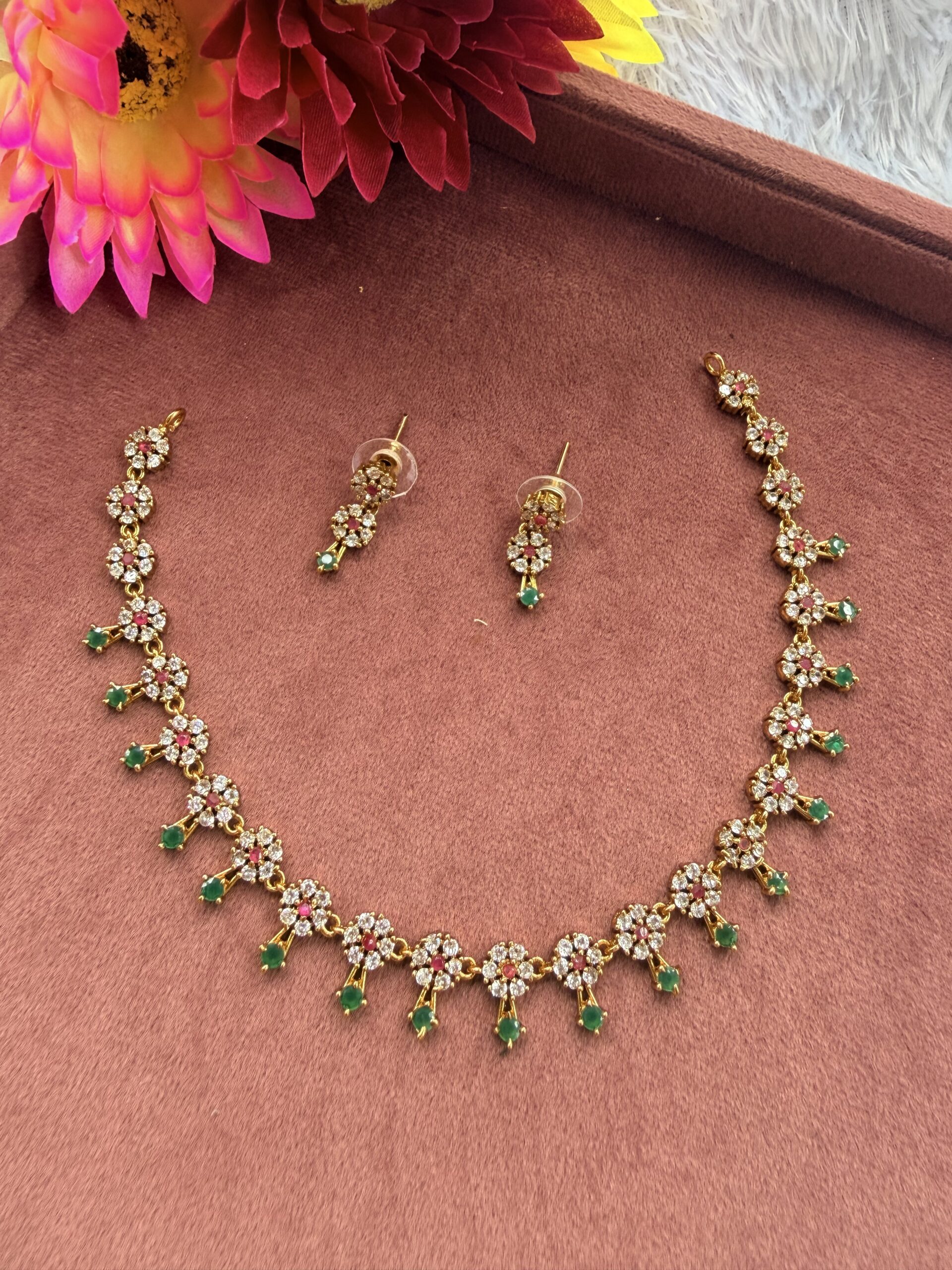 Short Necklace With EaringsAJP2026-1056 - Image 2