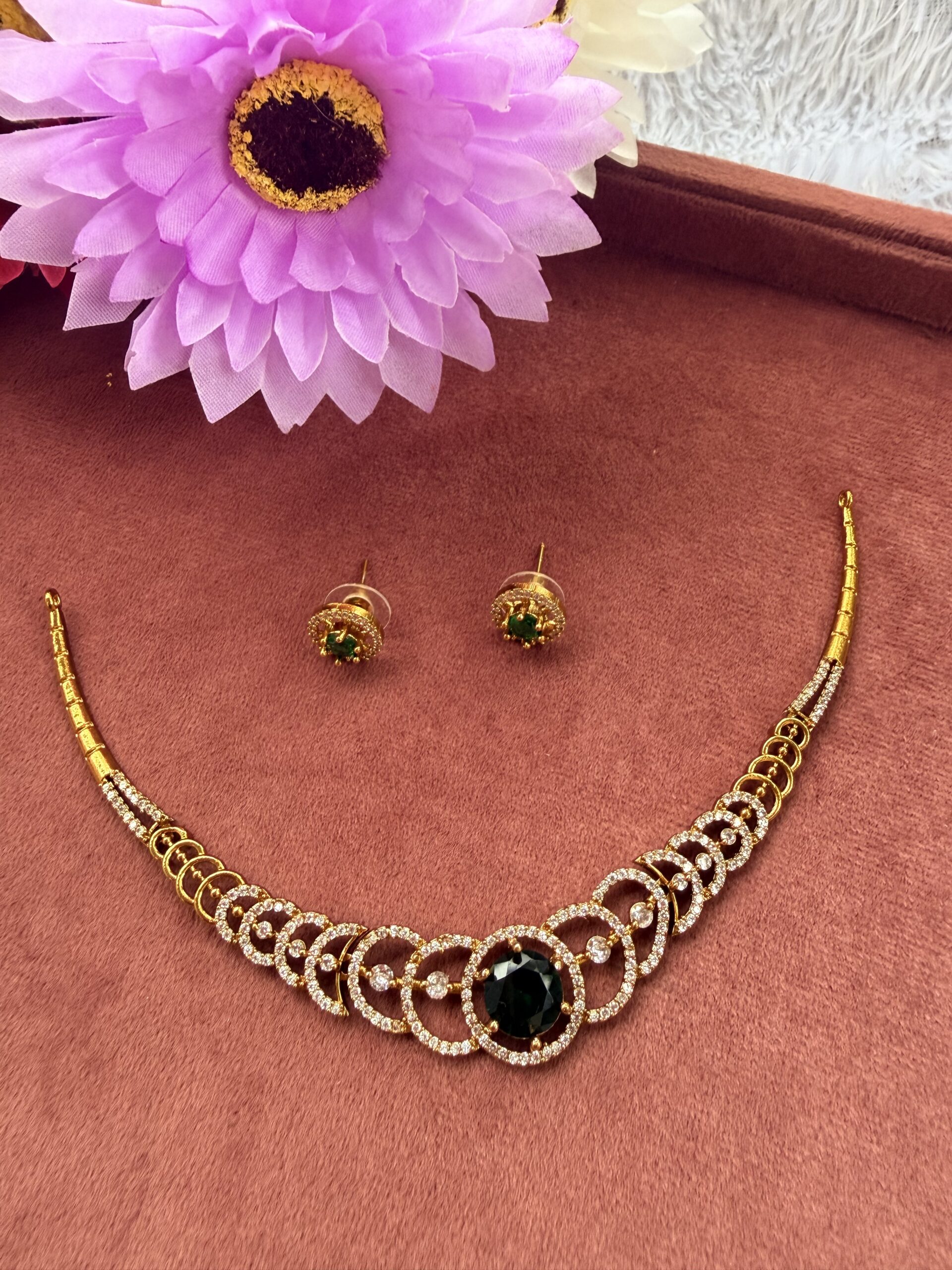 AD Stone Necklace With EaringsAJP2026-1063