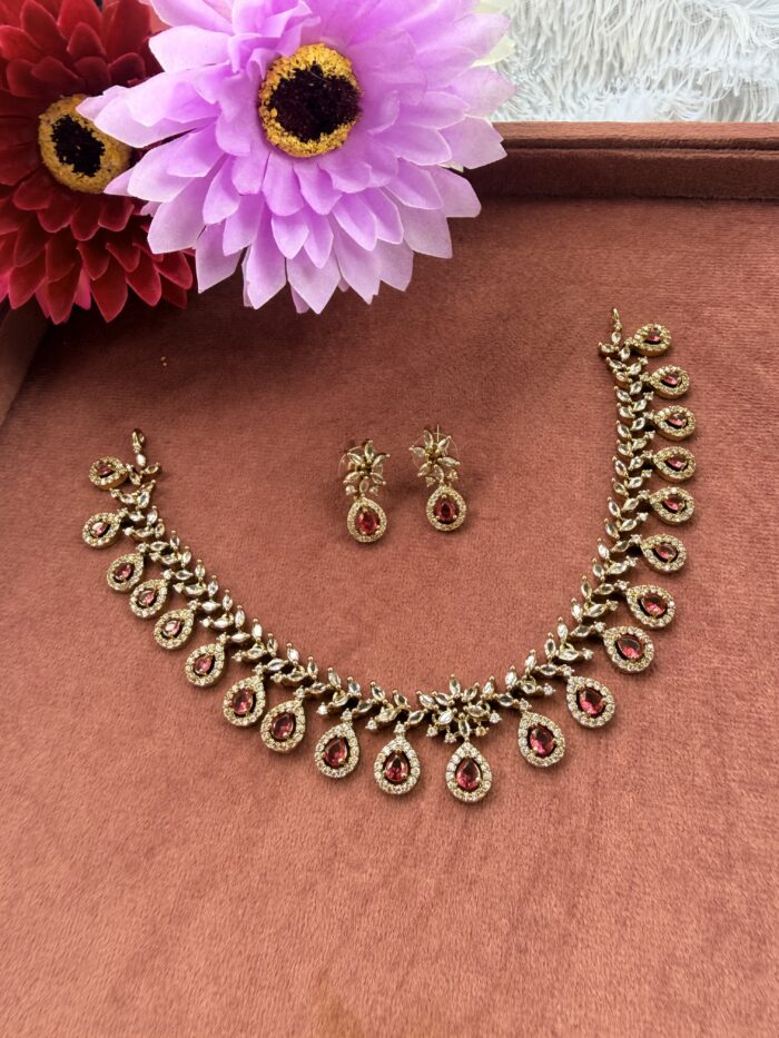 AD Stone Necklace With EaringsAJP2026-1066
