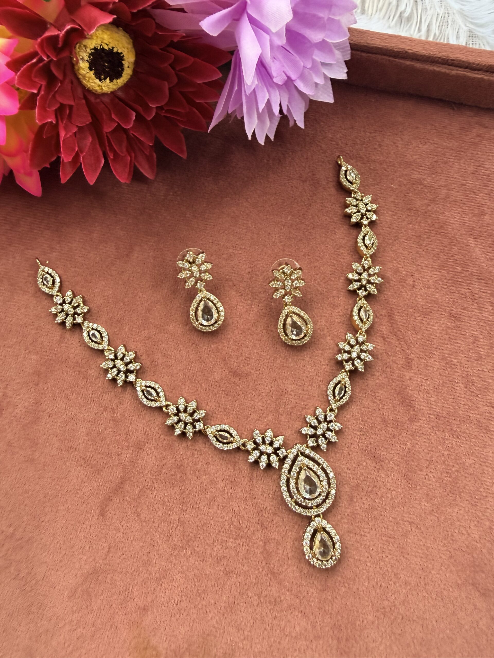 AD Stone Necklace With EaringsAJP2026-1073