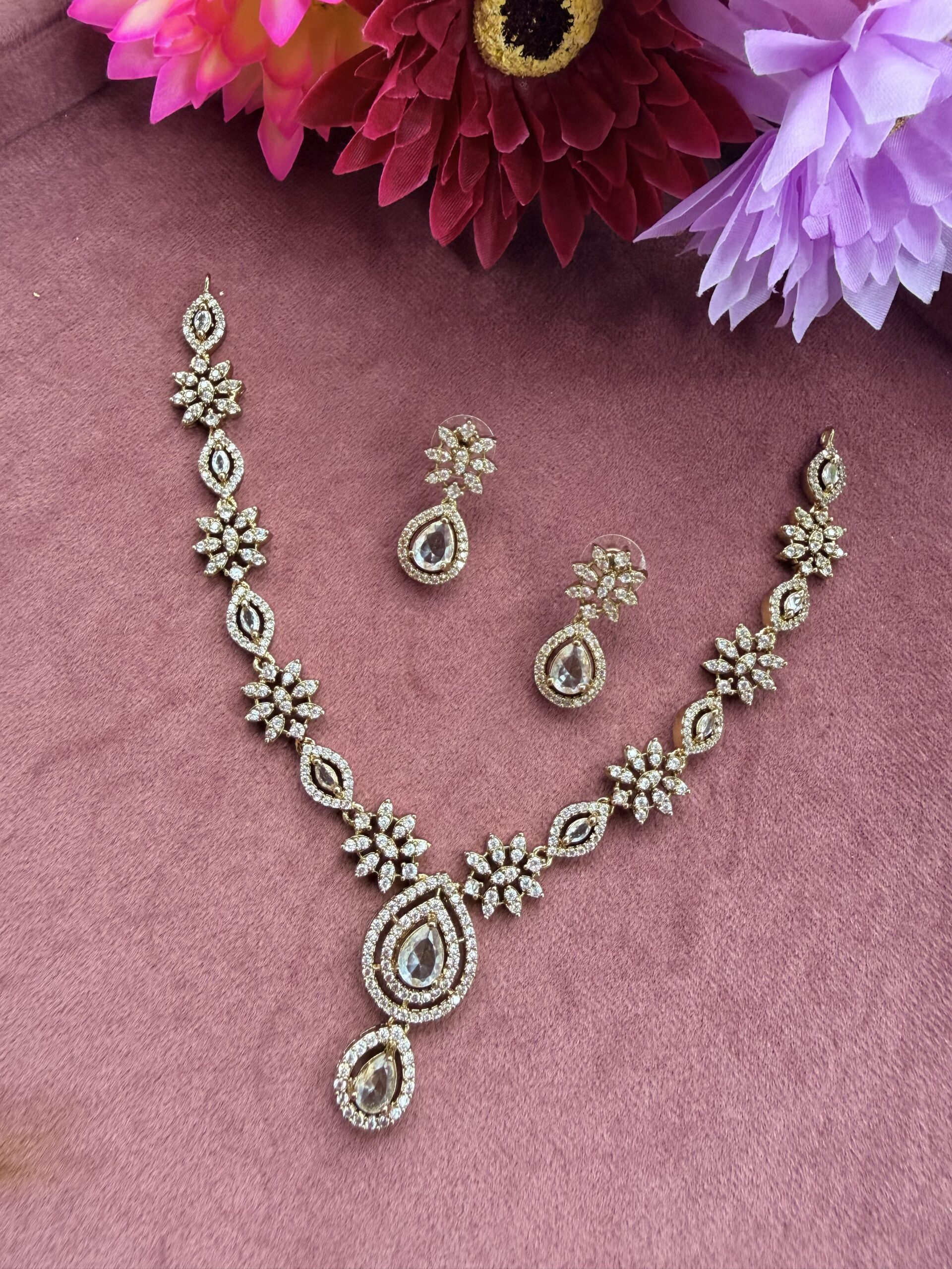 AD Stone Necklace With EaringsAJP2026-1073 - Image 4