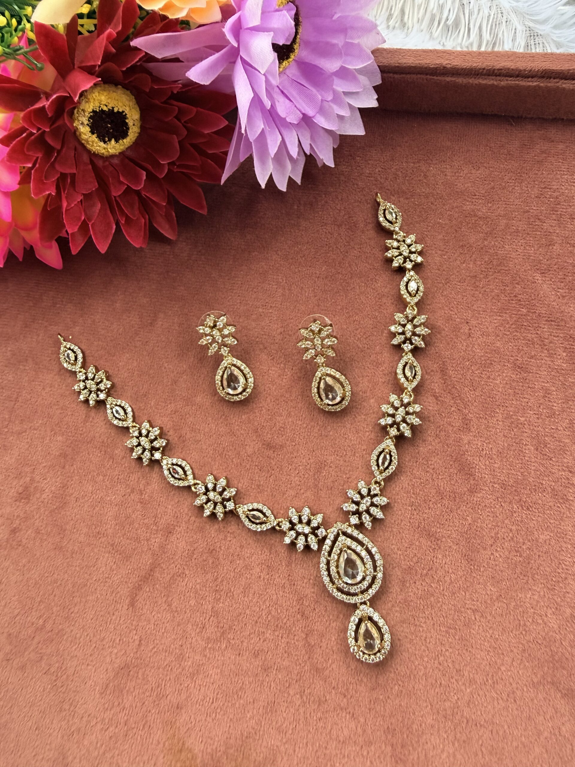 AD Stone Necklace With EaringsAJP2026-1073 - Image 2