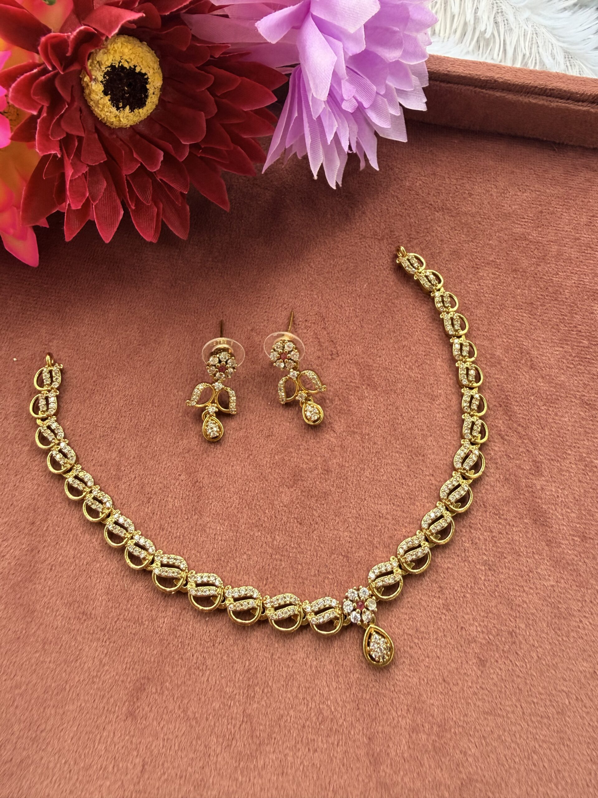 AD Stone Necklace With EaringsAJP2026-1074