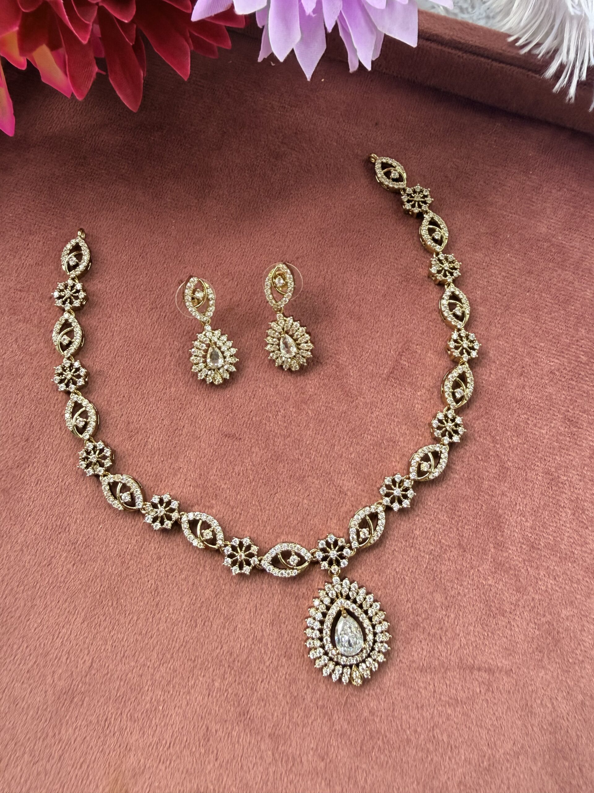 AD Stone Necklace With EaringsAJP2026-1076 - Image 2