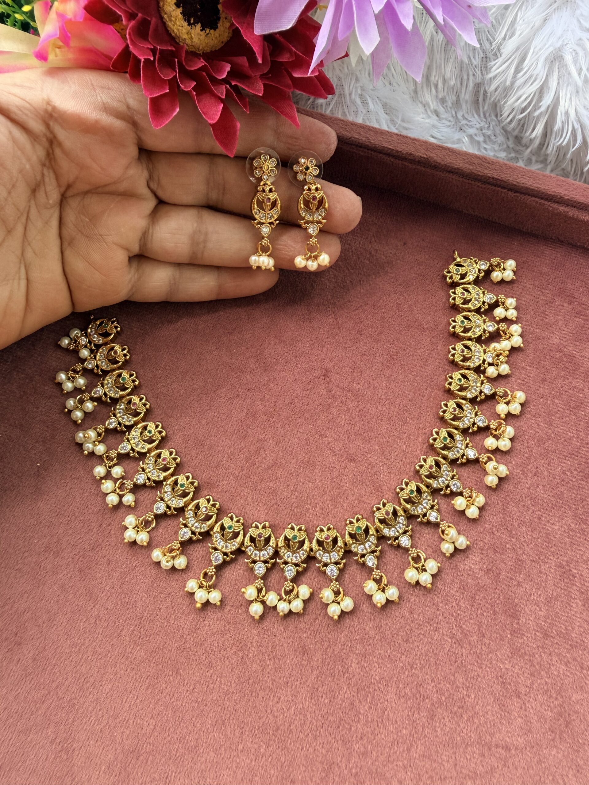 Traditional Short Necklace With EaringsAJP2026-1077 - Image 5
