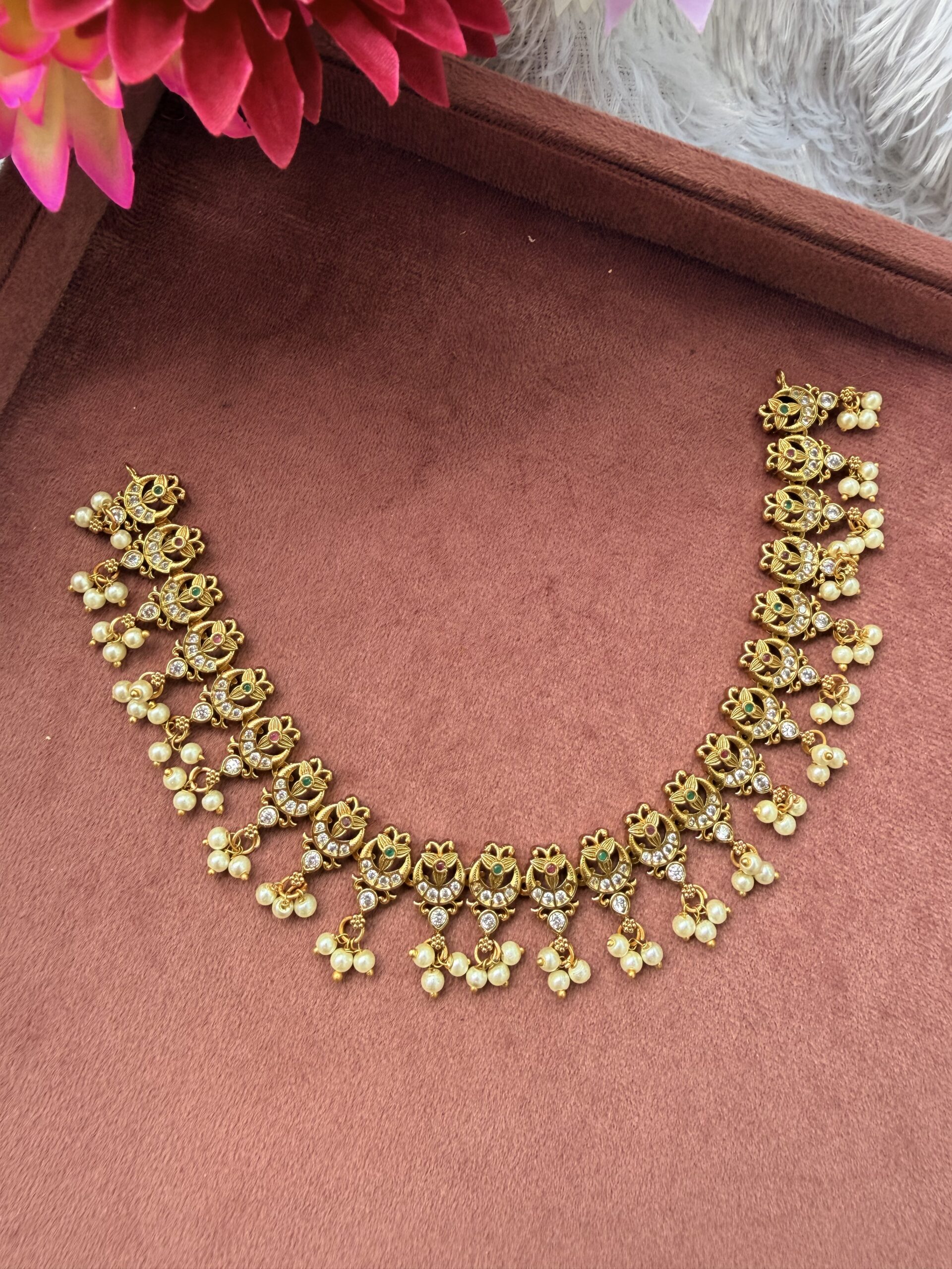 Traditional Short Necklace With EaringsAJP2026-1077 - Image 3