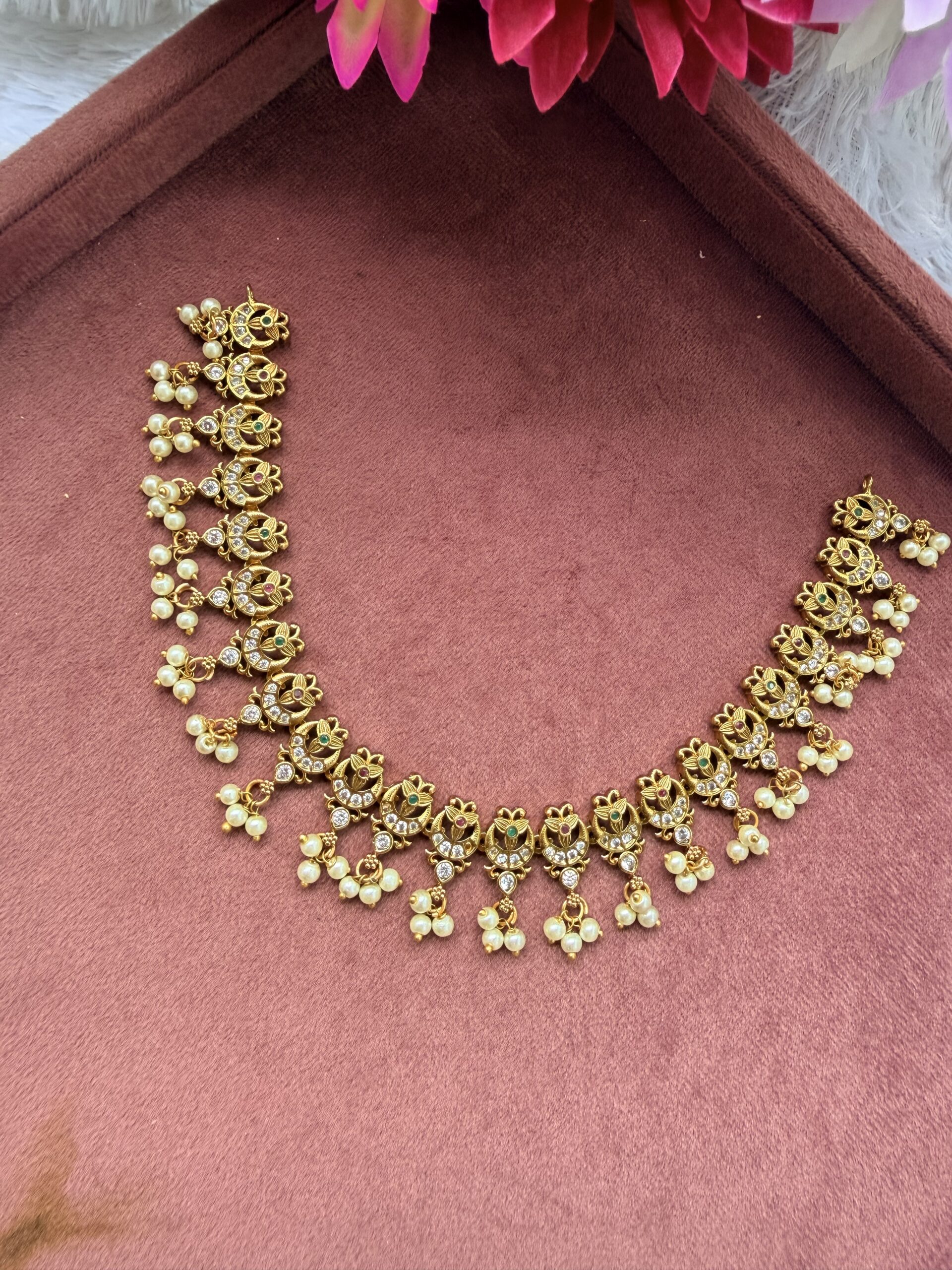 Traditional Short Necklace With EaringsAJP2026-1077 - Image 2