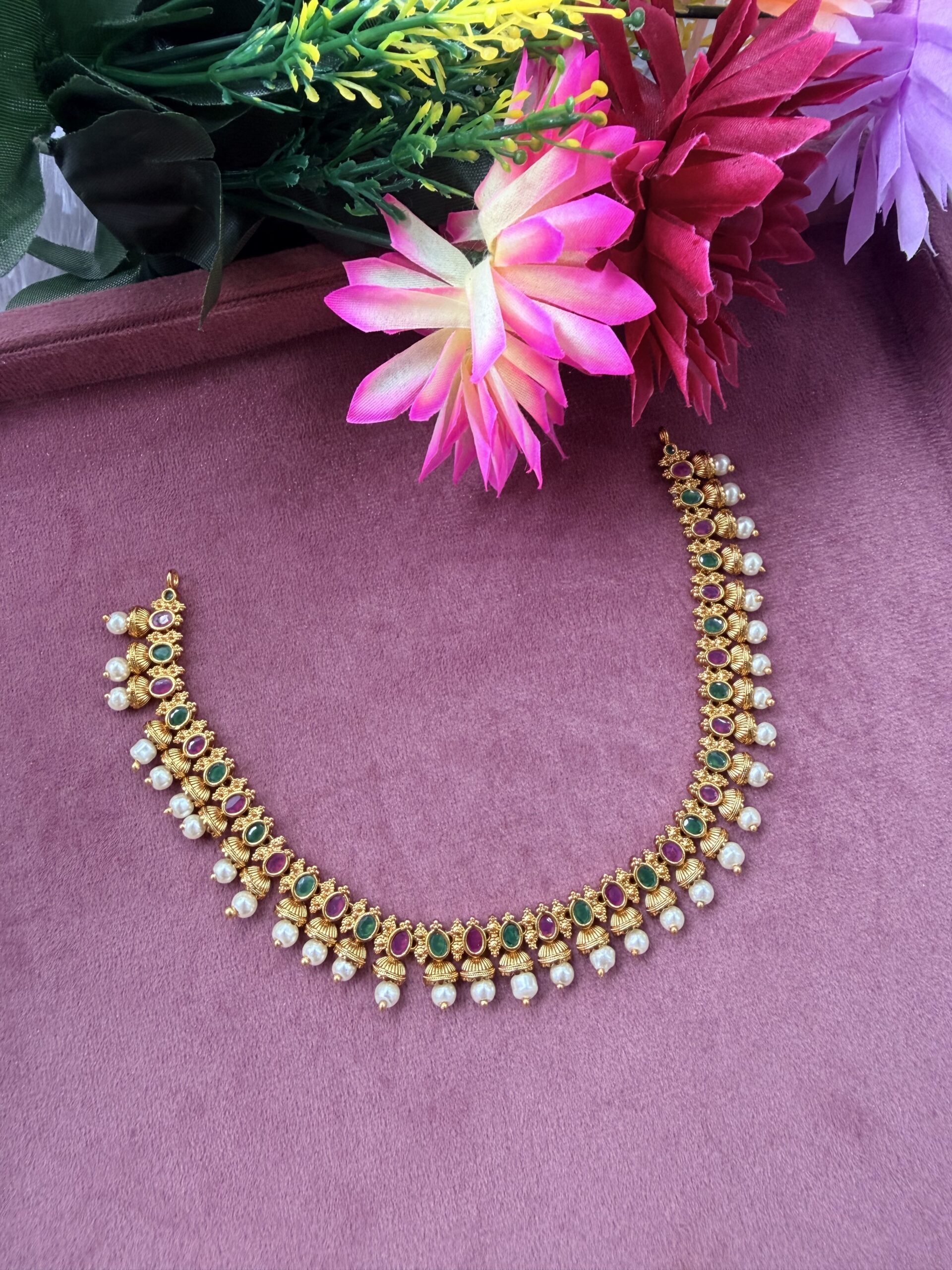 Traditional Short Necklace With EaringsAJP2026-1088 - Image 2