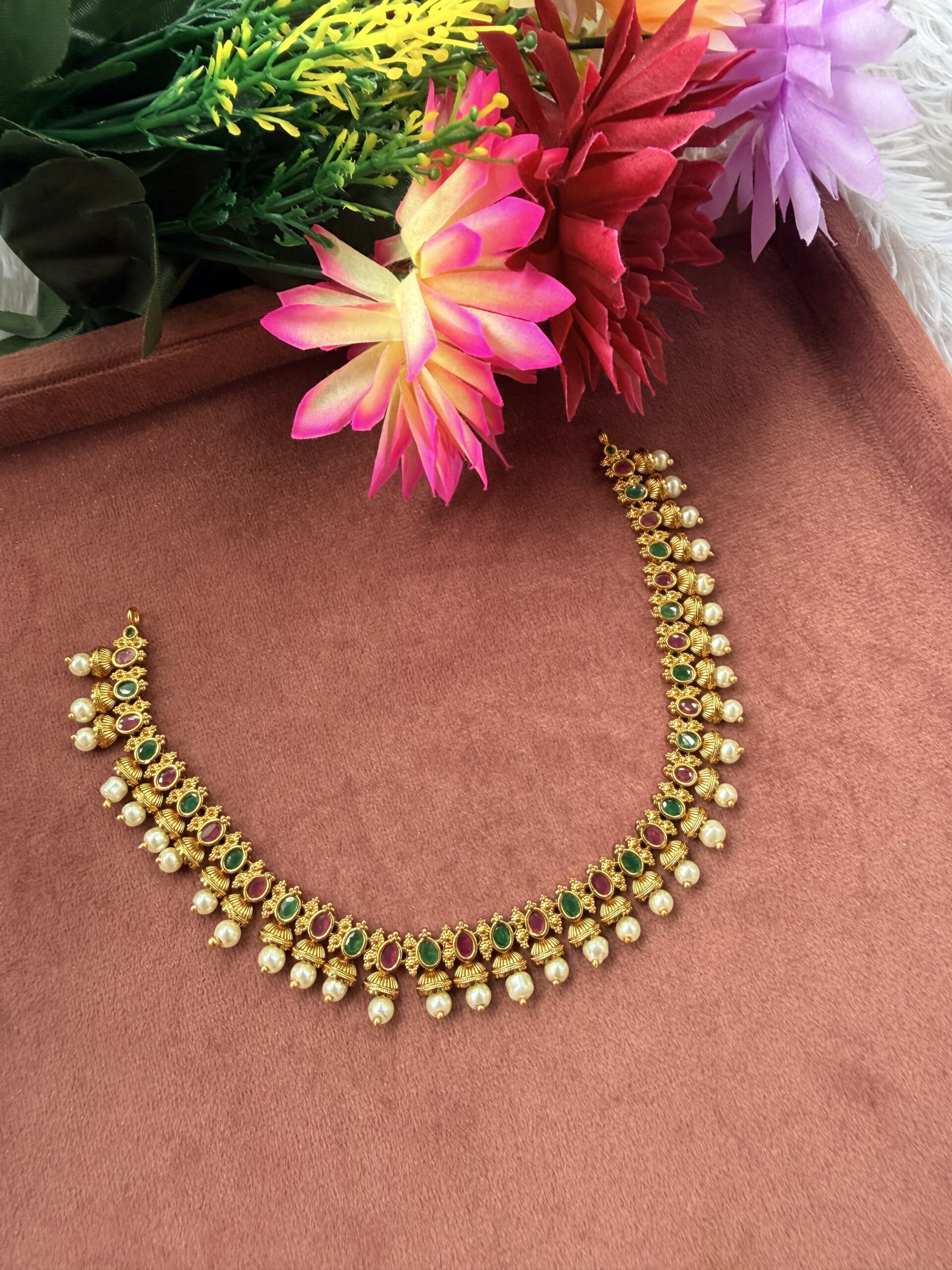 Traditional Short Necklace With EaringsAJP2026-1088 - Image 4