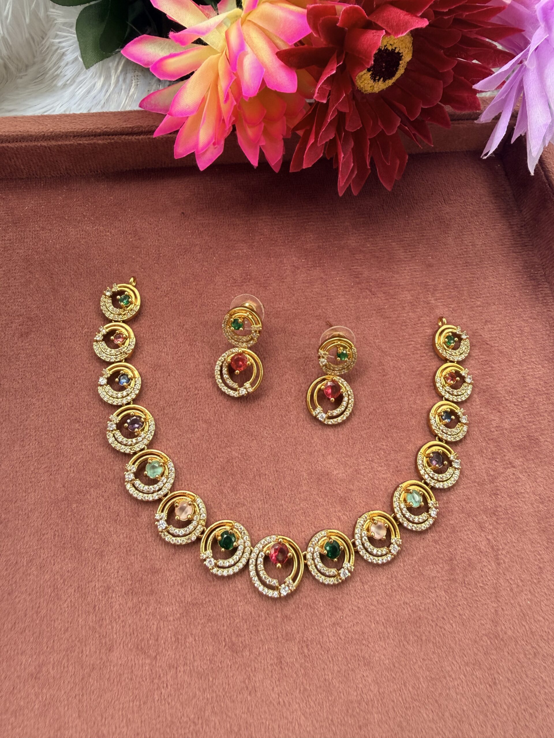AD Stone Necklace With EaringsAJP2026-1089