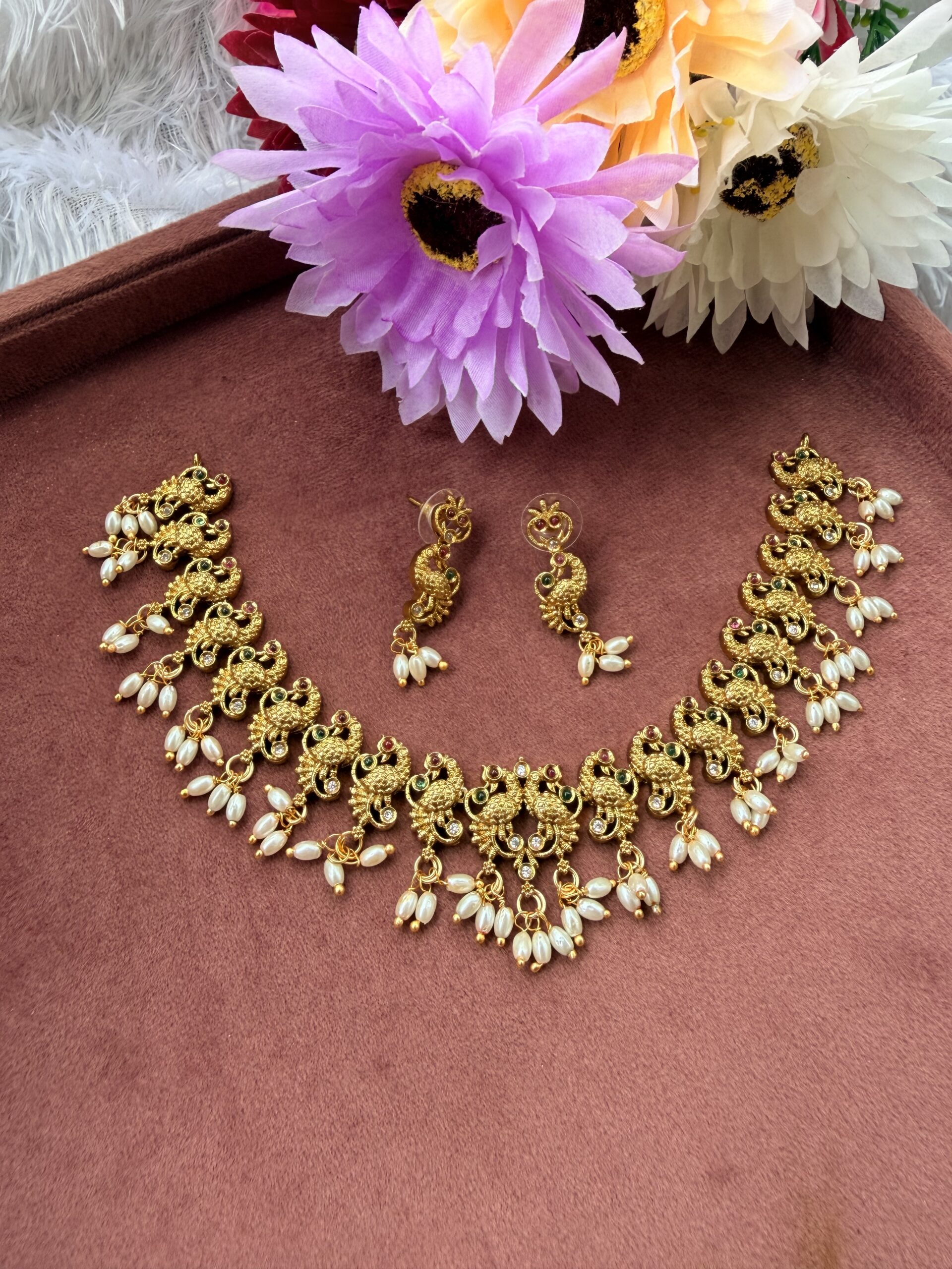 Traditional Short Necklace With EaringsAJP2026-1090 - Image 4