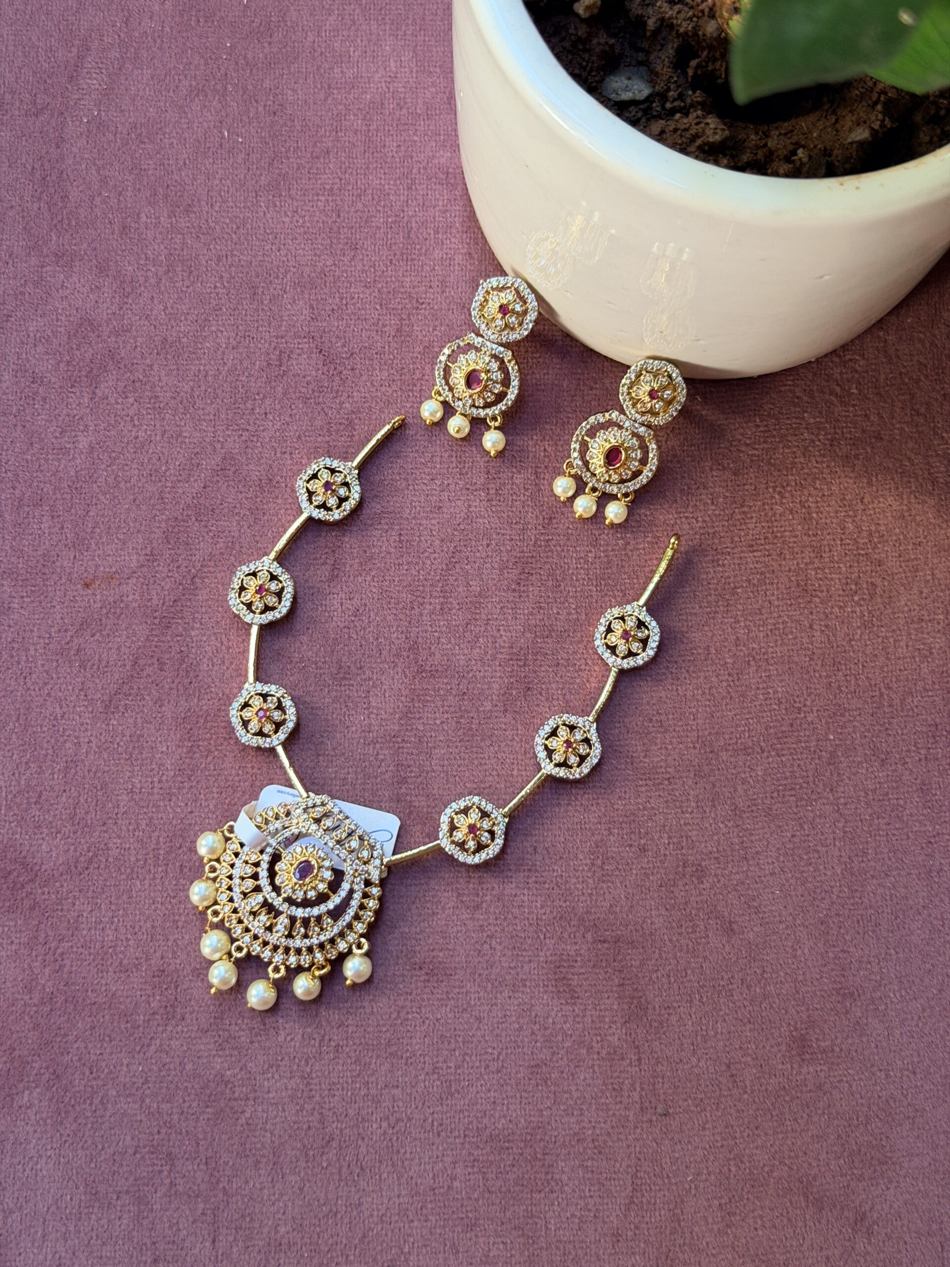 AD Stone Necklace With Earings AJP2026-2233