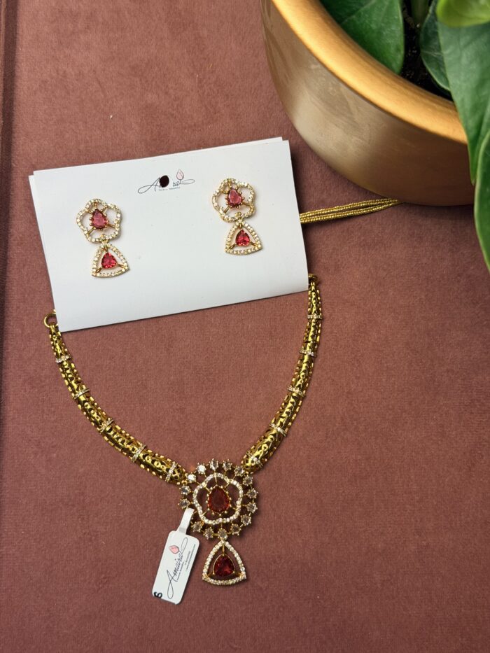 AD Stone Necklace With EaringsAJP2026-2226