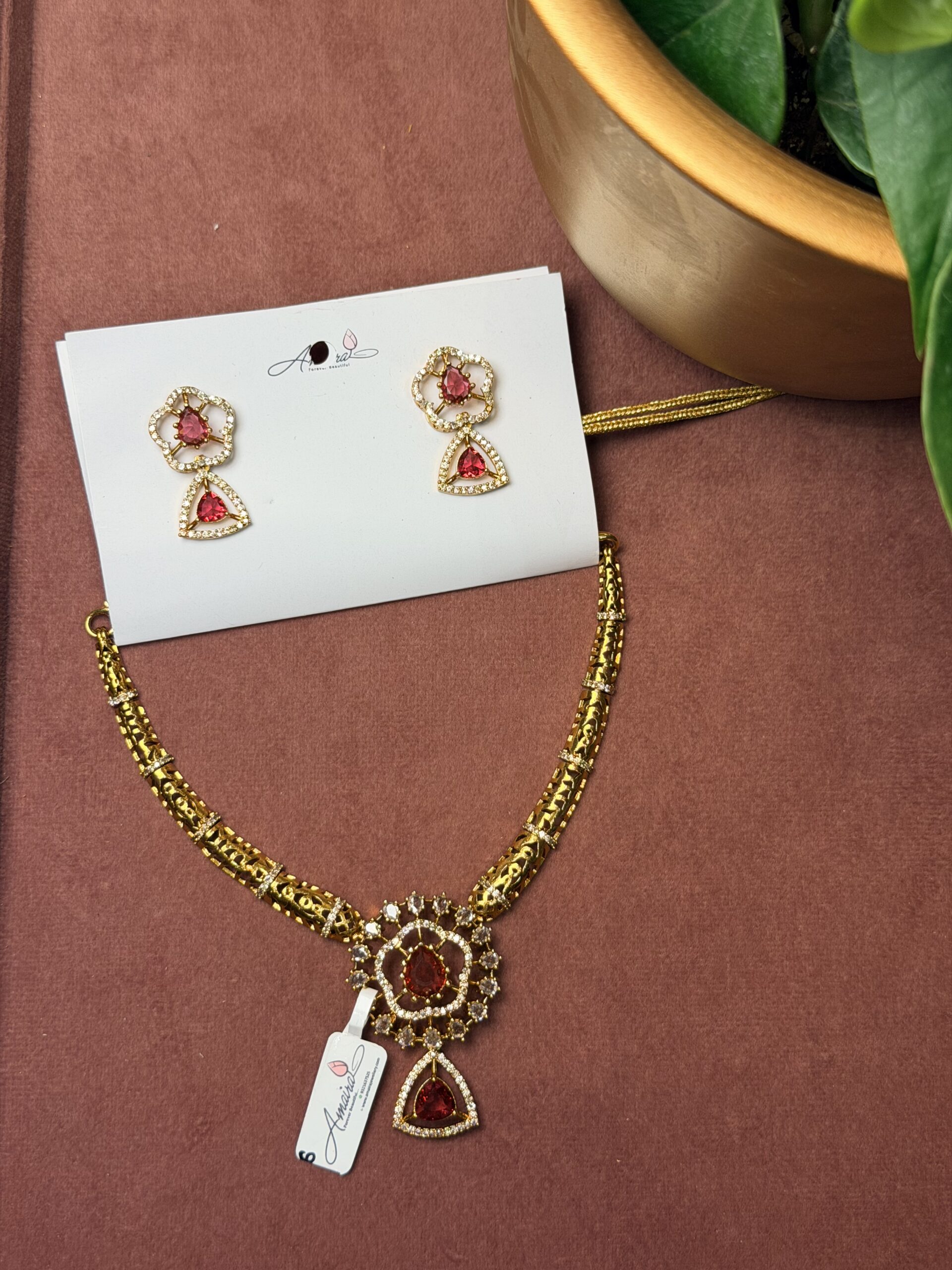 AD Stone Necklace With EaringsAJP2026-2226