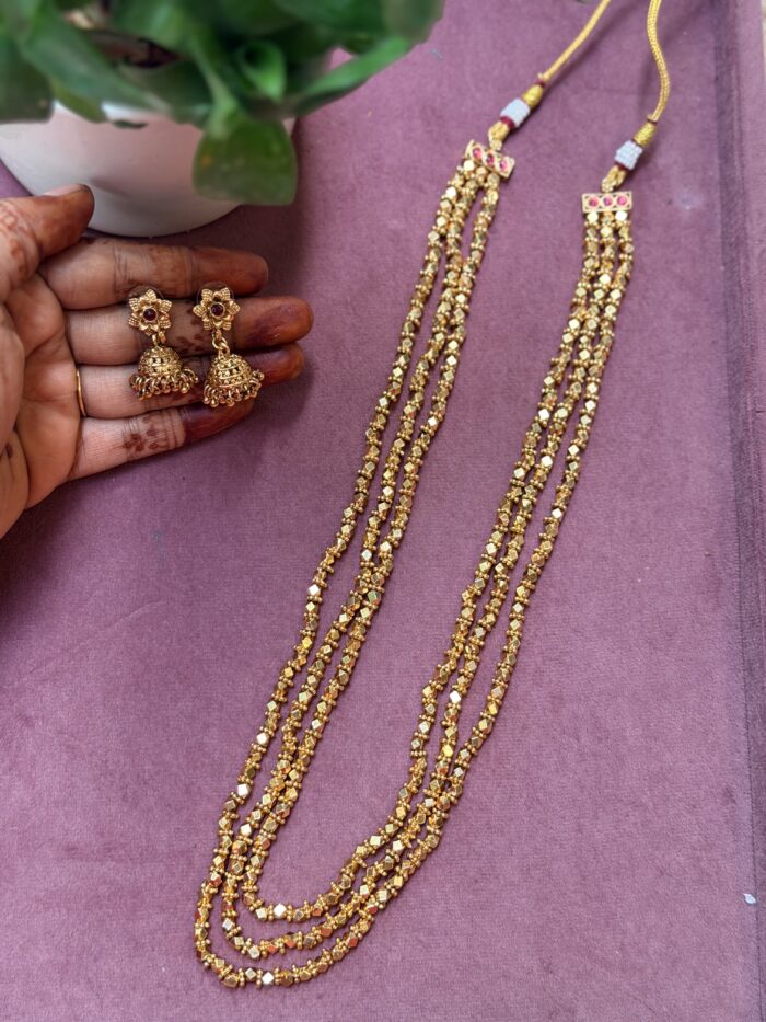 Traditional Long Aashatpaillu Necklace AJP2026-2281